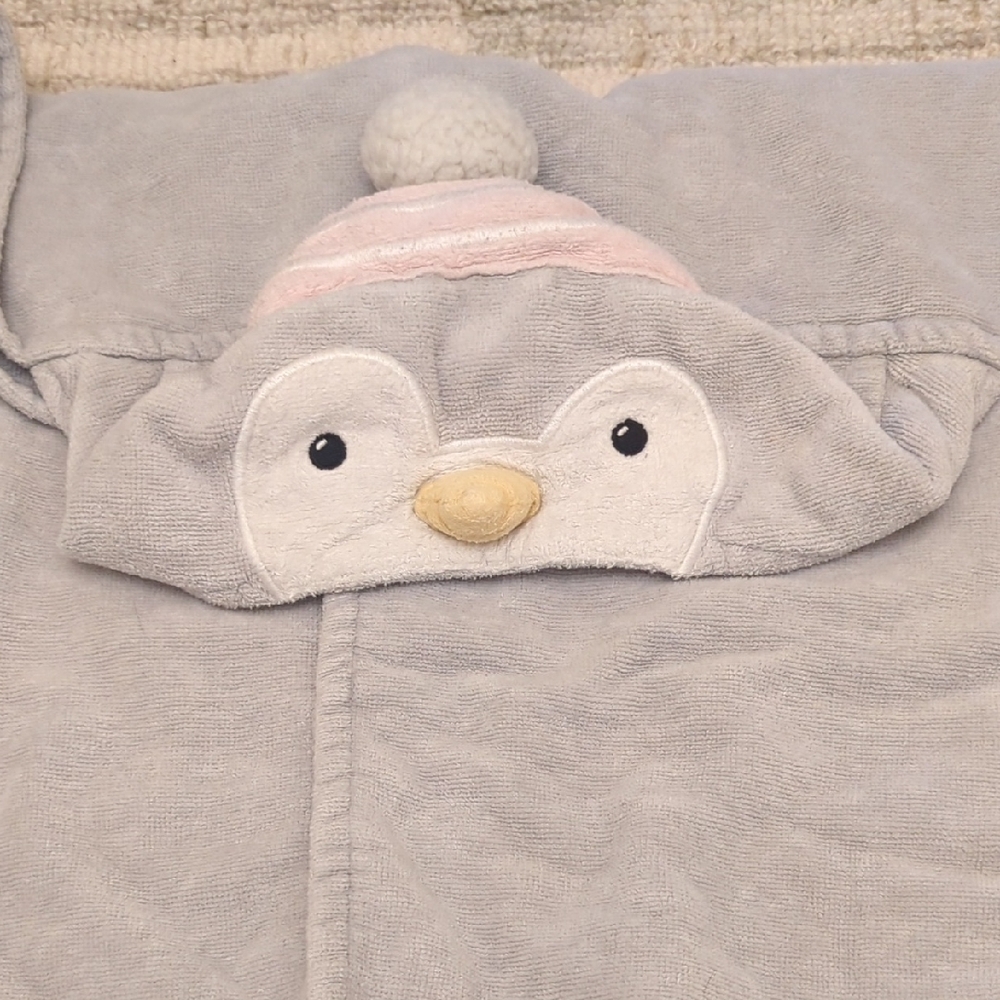 Gray Penguin Hooded Blanket